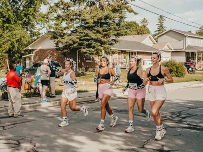2025 Lindsay Milk Run team racers at the finish line