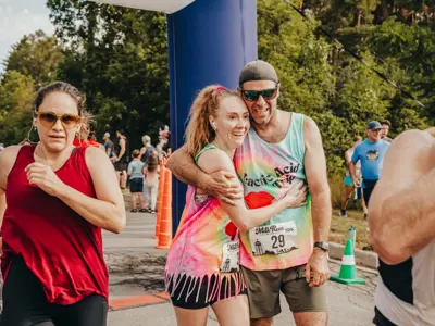 2025 Lindsay Milk Run racers at the finish line