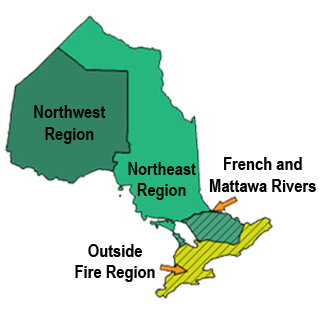MNRF Forest Fire regions map