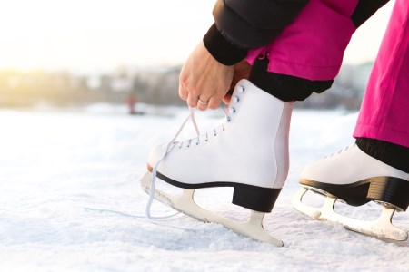 Lacing up skates