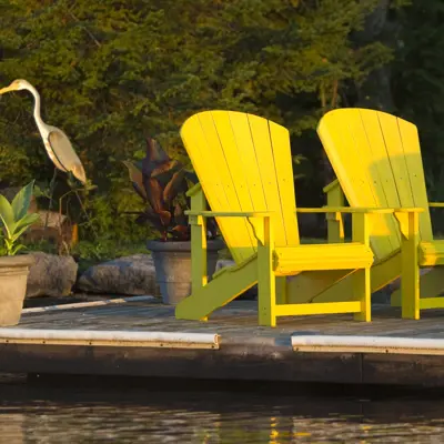 Two chairs on a dock