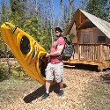 Man with a kayak