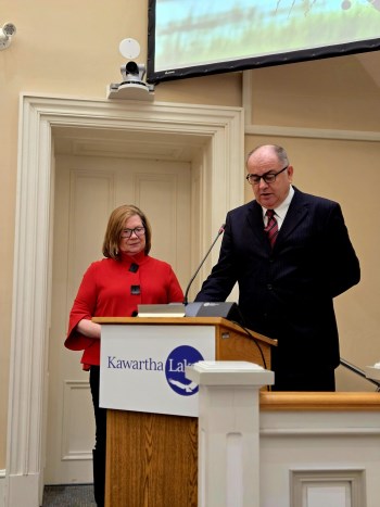 Swearing in of Mark Doble at podium in Council Chambers