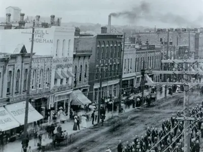 Historic photo of downtown Lindsay