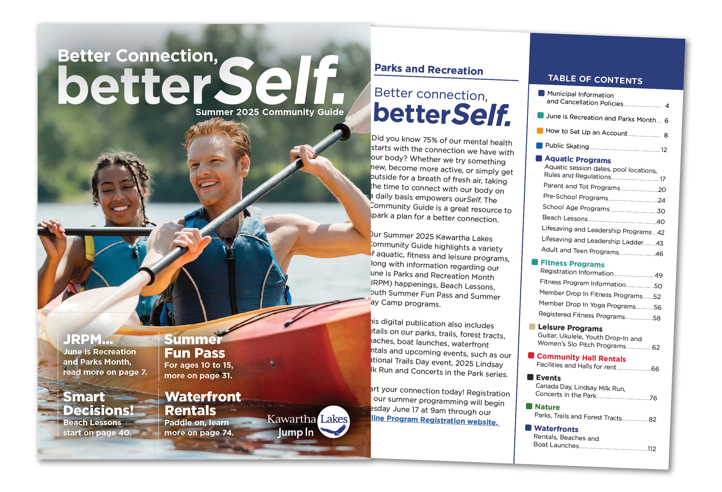 Summer Guide cover and table of contents page