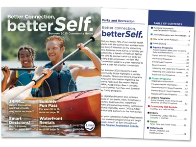 Summer Guide cover and table of contents page
