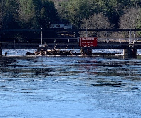 Image of Kinmount Dam blockage from 2019 Flood Season