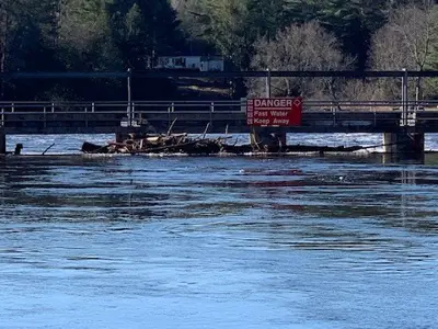 Image of Kinmount Dam blockage from 2019 Flood Season