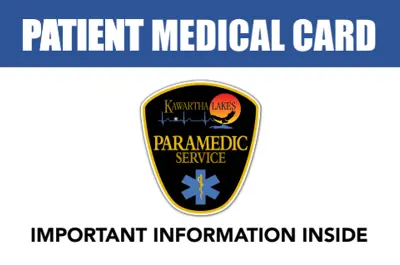 Front: Patient Medical Card Important Information Inside