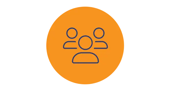 People icon on yellow circle