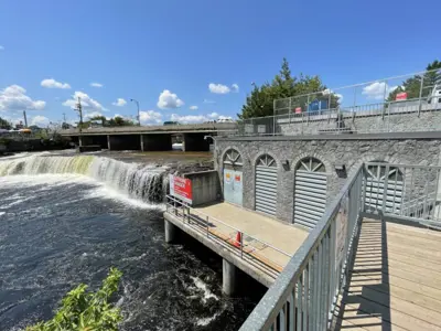 generating station and waterfalls