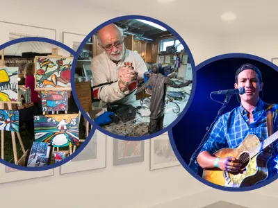 Photo compilation of various arts and culture activities.