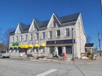 Large historic stone commercial building