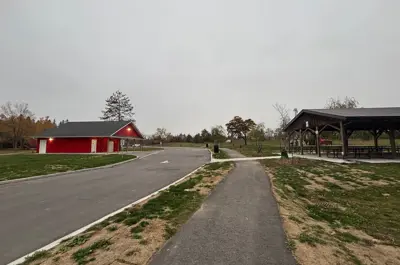 Memorial park Lindsay Picnic Shelter crossing 