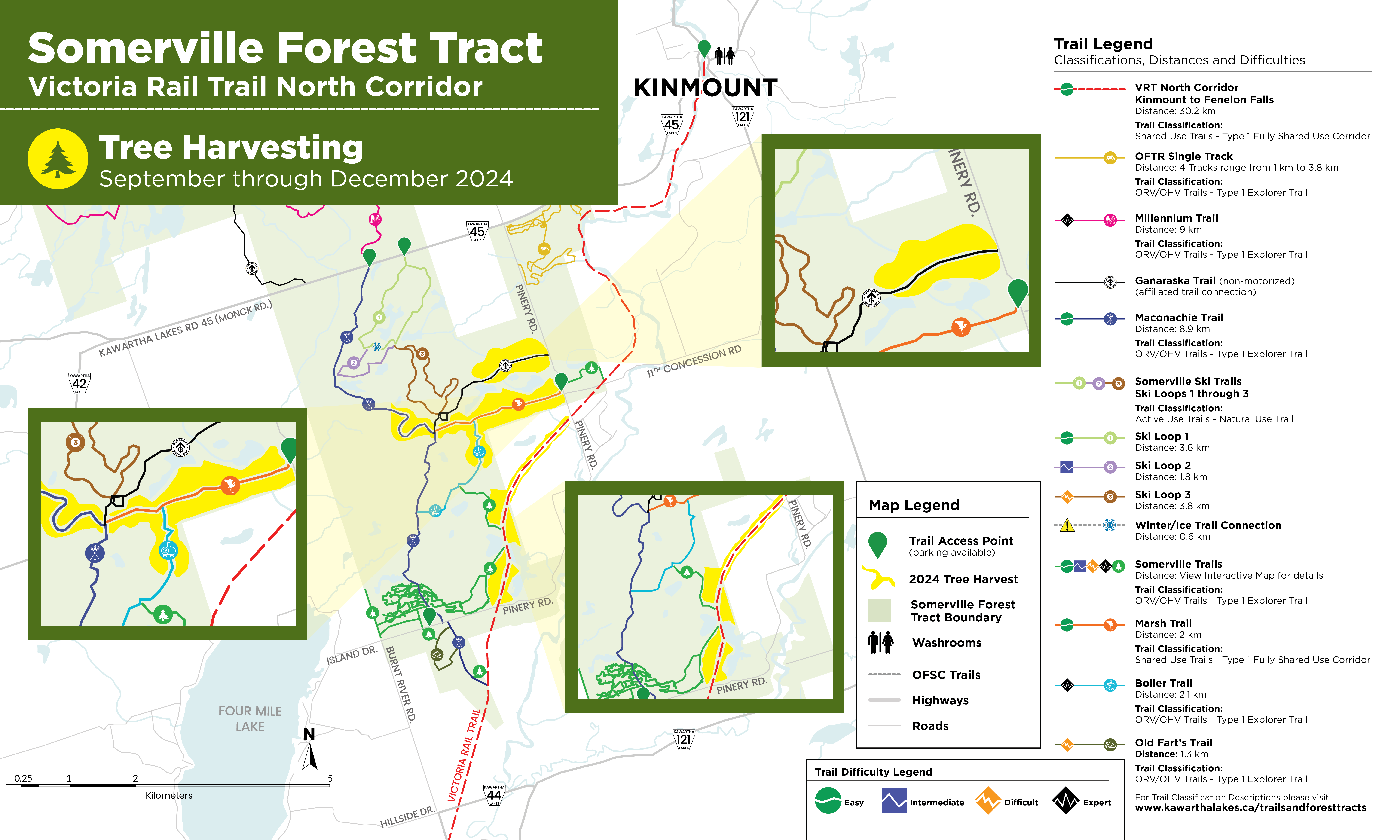 Map showing details of the where the 2024 Somerville Forest Tract Red Pine Plantation is taking place