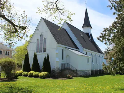 large historic wooden church