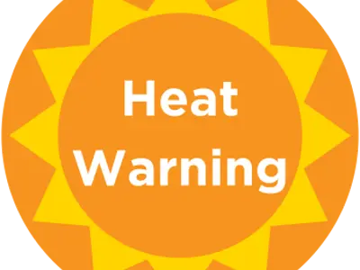 Heat warning badge