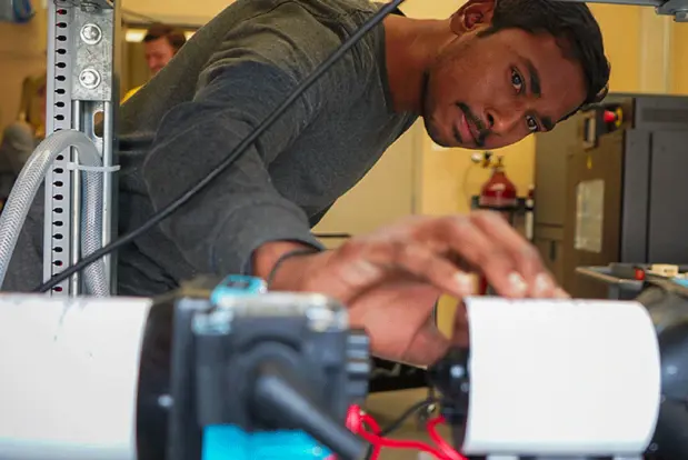 Man working on a tech project