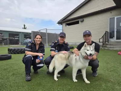 Kawartha Lakes Paramedics with Dog Trainer Guy and Boomer at HSKL
