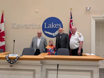 Kawartha Lakes Mayor, Georgia, CAO And Fire Cheif In Council Chambers
