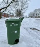 Organics rollout cart at the curb