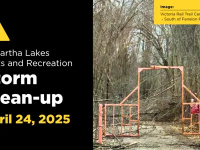 Image showing Ice Storm 2025 damage on the Victoria Rail Trail's South Corridor - South of Fenelon Falls