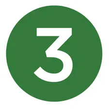 Graphic: Number 3 inside a green circle.
