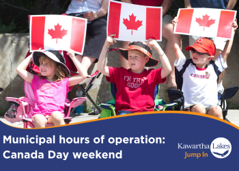 Kawartha Lakes – Please note the following changes to our hours of operation and service schedules on Tuesday July 1 (Canada Day).  Administration Offices All Administration and Municipal Service Centres are closed on Tuesday July 1. Municipal Service Centres will return to regular business hours on Wednesday July 2.  Waste Collection and Landfills All landfills will be closed on Tuesday July 1, they will return to regular operating hours on Wednesday July 2.  Monday June 30 will still have regular waste collection. For all other collection days, your waste collection will shift forward a day due to Canada Day:  Tuesday July 1 collection moves to Wednesday July 2 Wednesday July 2 collection moves to Thursday July 3 Thursday July 3 collection moves to Friday July 4 Organics Program pick-up moves from Friday July 4 to Saturday July 5. Please be sure to have your organics rollout cart to your curb by 7am.  Are you cleaning out the garage or cottage this long weekend? Read about our Summer Waste Diversion Programs here.  Public Library All library branches will be closed on Tuesday July 1, with regular operating hours returning on Wednesday July 2.  Looking for something fun to do with the family? Check out our TD Summer Reading Club to learn about all of the exciting and free children’s programming happening at our library branches this summer.  Our Digital Library is open every day of the year!  Library patrons can access books, audio books, magazines and research databases all online.  All you need is your Kawartha Lakes Public Library card.  Lindsay Transit There will be no Lindsay Transit or LIMO Specialized Transit service on Tuesday July 1. Regular service will return on Wednesday July 2.  We’re updating our Transit Master Plan and we want to hear from you! Take the survey today to help improve transit in Kawartha Lakes.  Effective Sunday June 29, the Red Route is changing to improve route efficiency and better serve the community. Read the news release to learn more about the upcoming Red Route changes.  Parks and Recreation All Parks and Recreation facilities will be closed on Tuesday July 1, 2025 for Canada Day. This includes the Administrative Office, all Recreation Centres, Arenas and Pools.  The Lindsay Recreation Complex will be closed on Tuesday July 1 and will resume regular hours on Wednesday July 2. The Forbert Memorial Pool and Workout Centre in Bobcaygeon is currently in annual shutdown and will re-open on Wednesday July 2.  Public Swimming and Public Skating will take place at the Lindsay Recreation Complex on Saturday June 28 and Sunday June 29, visit our Online Program Registration website to view schedules.  The Summer Aquatics programming session will begin on Wednesday July 2. Read the Summer 2025 Community Guide to learn more about all of the different programs we’re offering this summer.  There will be no fitness classes Sunday June 29 through Tuesday July 1. Fitness classes will resume at the Lindsay Recreation Complex, Victoria Park Armoury in Lindsay and Forbert Memorial Pool and Workout Centre in Bobcaygeon on Wednesday July 2.  Experience Canada Day in Kawartha Lakes Read our 2025 Canada Day celebrations in Kawartha Lakes news release for a list of Canada Day events happening in Kawartha Lakes.  Short Term Rental Enforcement We have established a 24/7 monitoring service to ensure that short-term rental operators promptly address any issues at their properties within 30 to 60 minutes:  Call: 705-990-2497 Use the online form: 24/7 STR Hotline    Please note that during long weekends this summer, there will be By-Law Officers on staff until 1am to respond to complaints.  Fireworks Use Fireworks may only be used on the day before, the day of, and the day after the holiday (June 30, July 1, July 2). Per By-Law 2007-236, Canada Day weekend is the second weekend of the year where consumer fireworks are permitted without the need for a permit.  Keep in mind that fireworks are only allowed between dusk and 11pm. Fireworks require 30 metres in all directions from buildings, trees and property lines to be safely discharged. Fireworks are only be used by adults and must be discharged as directed by manufacturer instructions.   Sparklers may be used by children with close supervision by an adult, however, glow sticks are a safer alternative – sparklers can reach a temperature of 1000 degrees Celsius or more. Please do not allow children to play with sparklers unsupervised.  For more information about using fireworks in Kawartha Lakes, including fireworks safety tips, visit the Burn Bans, Permits and By-Laws page on our website.  If you notice someone having an out of control fire or unsafely setting off fireworks, please report it right away by calling 911. For all other non-emergency fire related complaints, please call Kawartha Lakes Fire Rescue Service at 705-324-5731 and follow the prompts.  We wish everyone a safe long weekend.  - 30 -  Media Inquiries