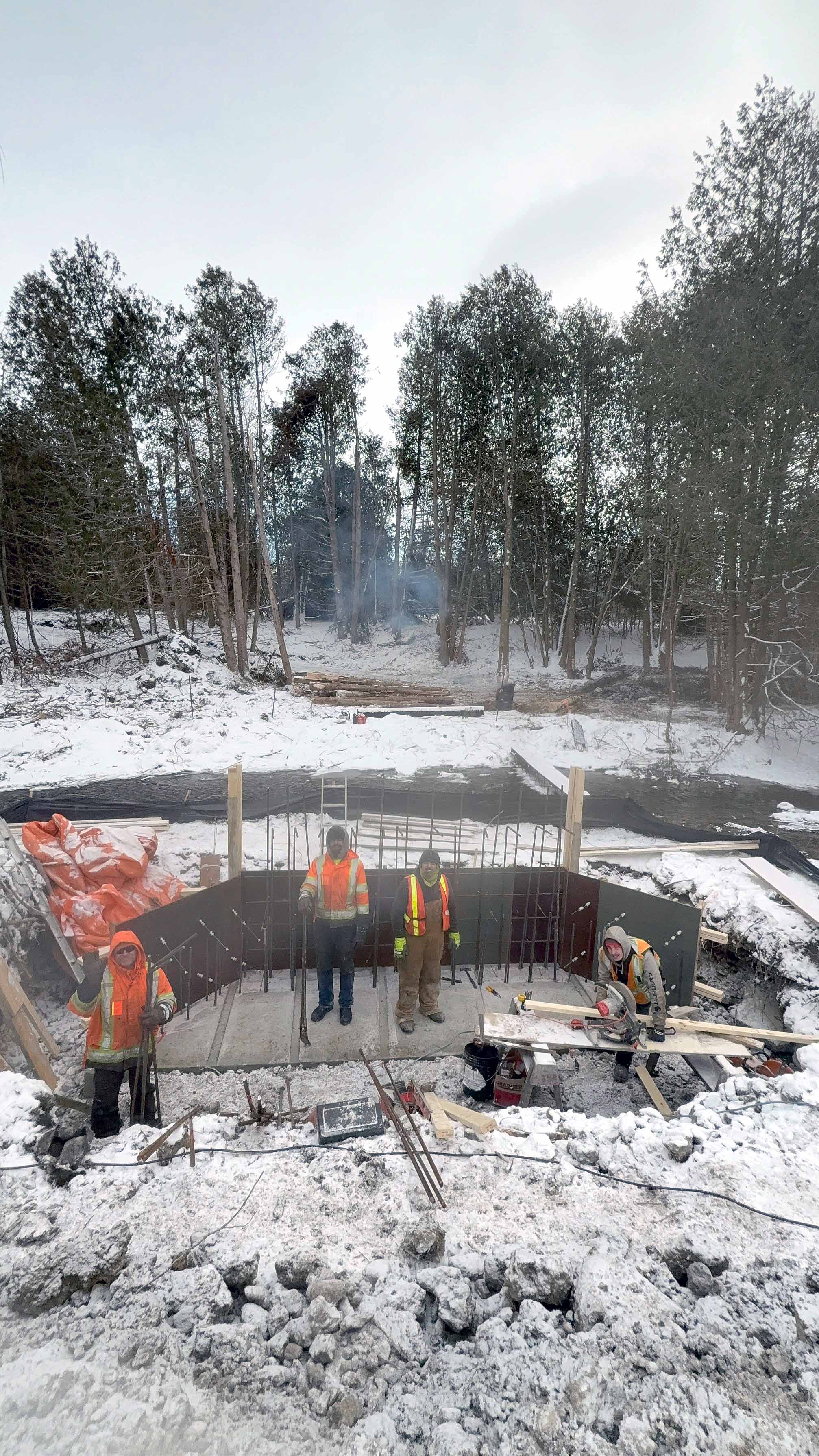 Image showing construction work being done for the bridge work at Jennings Creek Trail in Lindsay