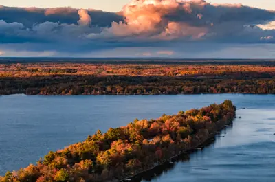 Aerial view of lakes in the Kawarthas