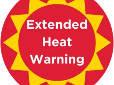 Extended heat warning symbol