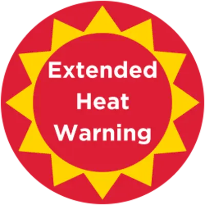 Extended heat warning symbol