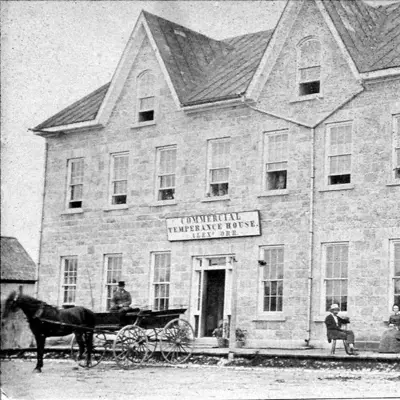 historic photo of commercial building
