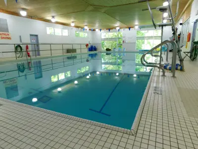 Indoor pool swim complex with windows