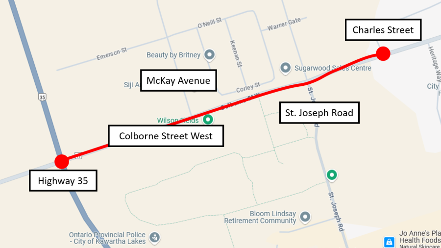 Colborne Street West road widening map