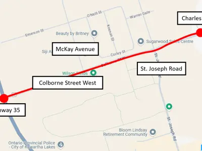 Colborne Street West road widening map 